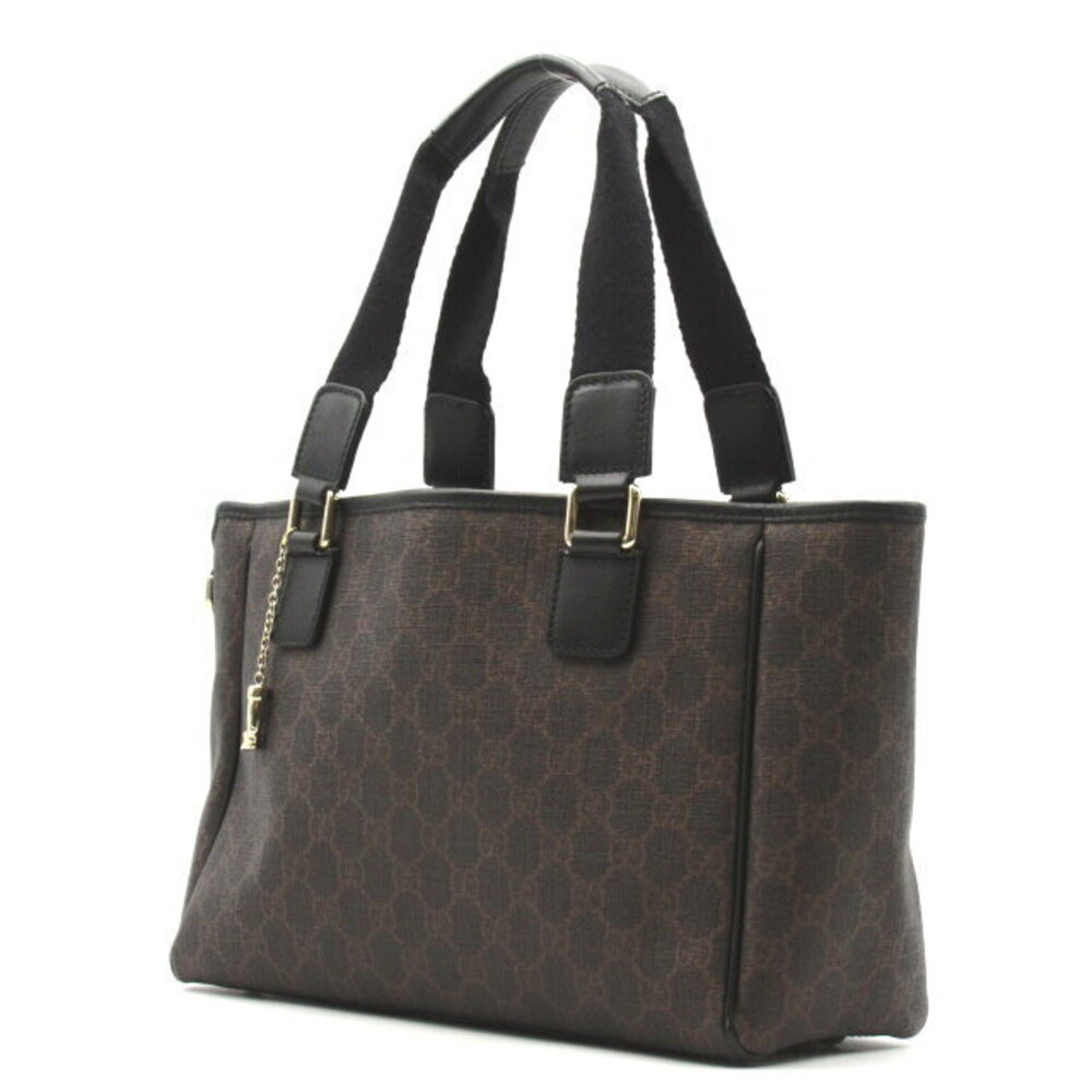 Gucci Tote Bag Canvas Leather Brown Black - Picture 3 of 10